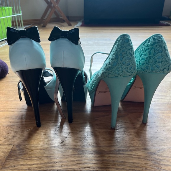 Women’s turquoise heels, $50 each - Picture 2 of 4